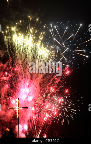Feu de Lewes, célébrations de nuit Banque D'Images