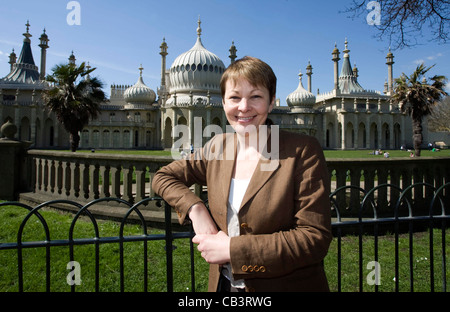 La chef du Parti Vert du Canada Caroline Lucus dans sa circonscription de Brighton Pavilion. Photo par James Boardman. Banque D'Images