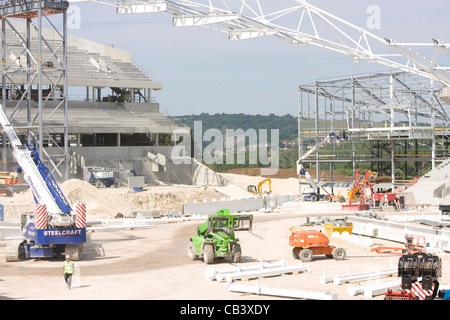 Construction de Brighton et Hove Albion's American Express Community Stadium. Photo par James Boardman. Banque D'Images