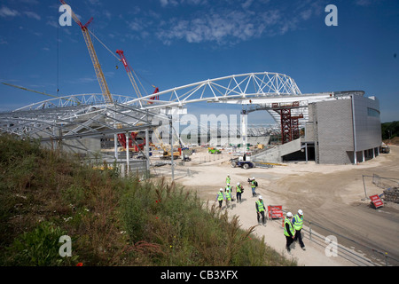 Construction de Brighton et Hove Albion's American Express Community Stadium. Photo par James Boardman. Banque D'Images