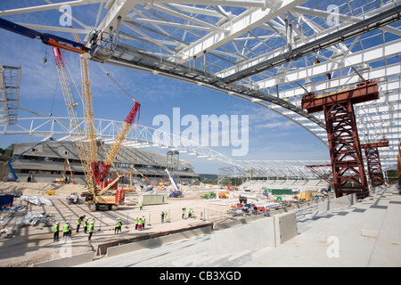 Construction de Brighton et Hove Albion's American Express Community Stadium. Photo par James Boardman. Banque D'Images