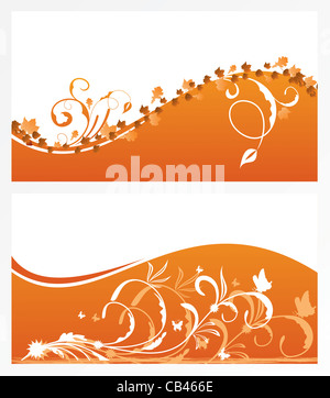 Ornement floral d'automne avec des feuilles. Vector Banque D'Images