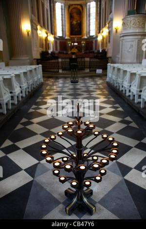 Intérieur de l'église Saint-Nicolas Saint-Nicolas ou de Saxe à Leipzig Allemagne de l'Est Banque D'Images