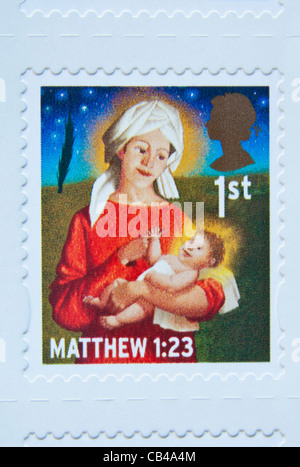 Première Classe ( 1er ) - Timbres de Noël émis en 2011. UK. Banque D'Images