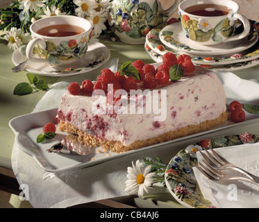 Glace à la framboise tarte au mascarpone (sans la cuisson) Banque D'Images