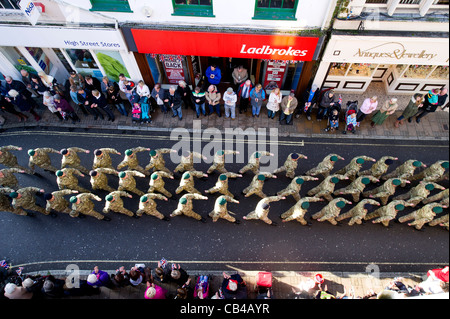 Royal Marines Commando Régiment Logistique homecoming parade, Barnstaple, Devon, UK Banque D'Images