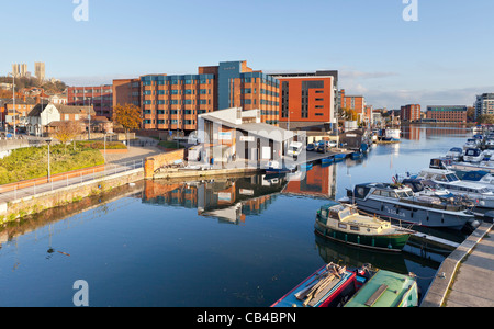 Vue sur Brayford Pool - Lincoln, Lincolnshire, Royaume-Uni, Europe Banque D'Images