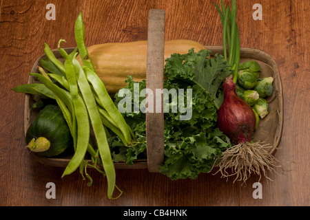 Des légumes frais des trug Banque D'Images