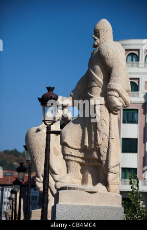 Statue médiévale à Burgos, la capitale du royaume de Sancho II, et où El Cid servi dans ses premières années. 11108 Espagne Banque D'Images