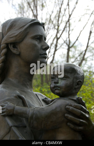 Statue d'immigrants ukrainiens, Edmonton, Alberta, Canada Banque D'Images