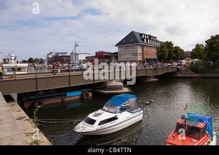 Pont tournant de Warnemunde Allemagne Alter Strom Banque D'Images