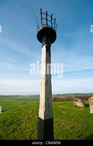 Gyrophare Winchelsea donnant sur la campagne du Sussex de l'Est Angleterre UK Banque D'Images