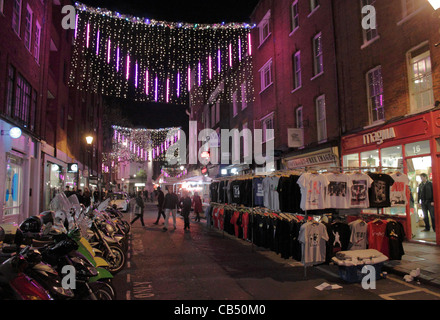 Les lumières de Noël Earlham Street Londres Novembre 2011 Banque D'Images