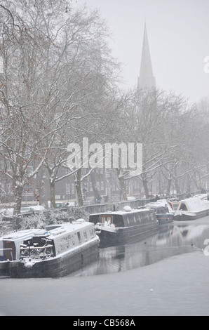 La petite Venise en hiver, Londres, UK Banque D'Images