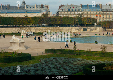 Paris, France, scènes, Parcs, le jardin des Tuileries est un jardin public, Étang Banque D'Images