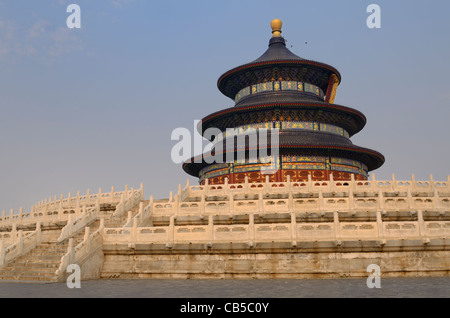 Niveau trois socle en marbre de salle de prière pour les bonnes récoltes au parc du Temple du Ciel à Beijing République populaire de Chine Banque D'Images