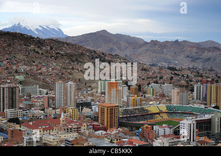 Une vue sur La Paz, Bolivie, du point de vue Killi Killi Banque D'Images