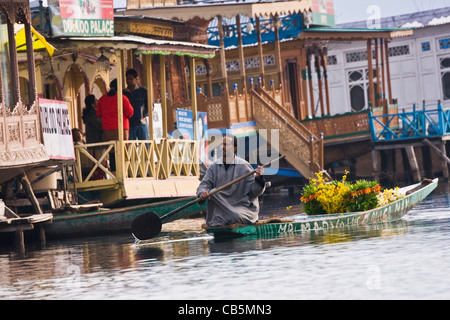 Scène quotidienne du lac Dal, Srinagar, Cachemire, Inde, Asie Banque D'Images
