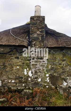 Ruines de la vieille maison appelé Sheila's Cottage, habitée par la dernière femme de lait local du même nom dans les années 1930 sur Ulva. Banque D'Images