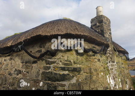 Ruines de la vieille maison appelé Sheila's Cottage, habitée par la dernière femme de lait local du même nom dans les années 1930 sur Ulva. Banque D'Images