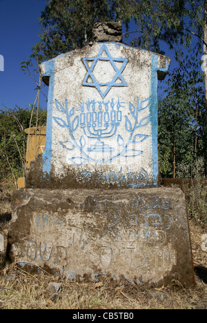 L'Afrique, l'Ethiopie, Gondar, Wolleka village, les Beta Israël (la communauté juive) cemetery Banque D'Images