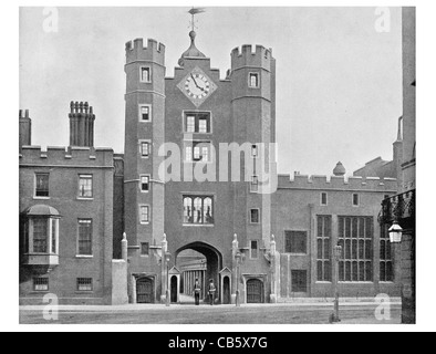 Saint James's Palace Pall Mall, en briques rouges de style Tudor, Londres Angleterre résidence royale Banque D'Images