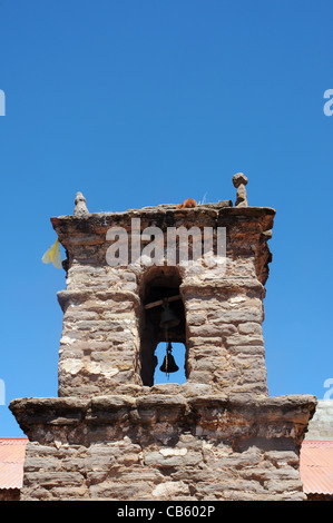 L'église à Taquile villeg sur l'île de Taquile, lake Titticaca, Pérou Banque D'Images