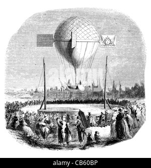 Hot Air Balloon de Dijon le 25 avril 1784 l'énergie éolienne l'aéronef dirigeable Banque D'Images