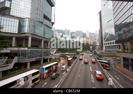 Cotton Tree route du quartier de l'Amirauté jusqu'au milieu des niveaux, l'île de hong kong, Hong Kong, Chine Banque D'Images