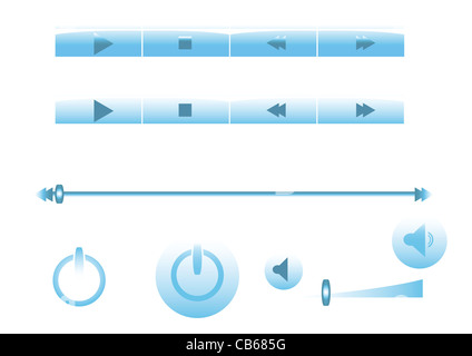 Aqua style tonique bouton set Banque D'Images