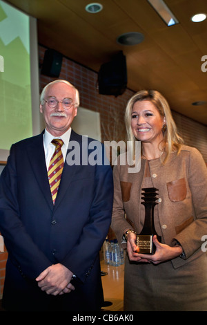 Les Pays-Bas, Breukelen, Nyenrode Business University, Conférence sur la durabilité dans le secteur financier. Reine Maxima. Banque D'Images