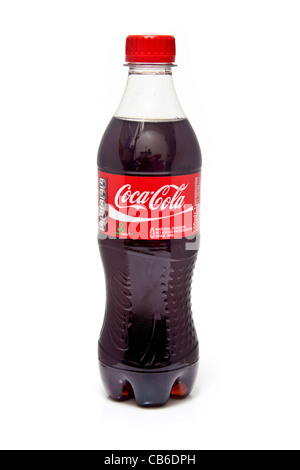 Bouteille de Coca-cola isolated on a white background studio. Banque D'Images