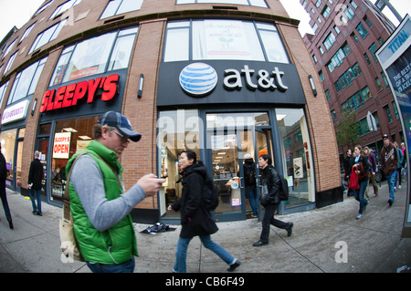 Un AT&T cell phone Store vu dans le quartier de Chelsea, New York Banque D'Images