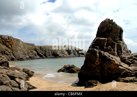 La plage de sable de la plage des Soux sur la côte sauvage La Côte Sauvage sur l'île de l'Atlantique française Ile d'Yeu en Vendée Banque D'Images