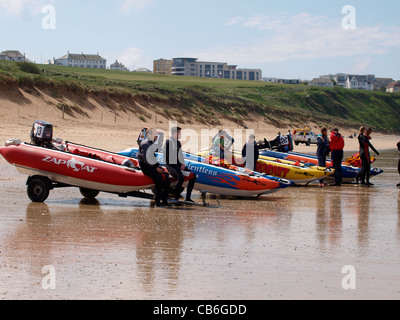 La plage de Fistral Zapcat Grand Prix 2011, Cornwall, UK Banque D'Images