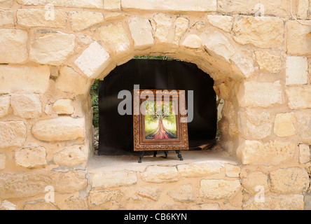 Fenêtre d'art gallery ,vieux Safed,Galilée, Israël, Asie, Moyen Orient Banque D'Images