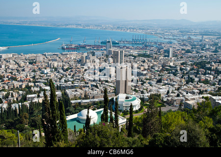 Une vue panoramique du Mont Carmel, Haïfa, Israël Galilée,Asie, Moyen-Orient Banque D'Images