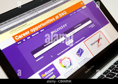 Site web capture d'écran de la page web - Monster pour les demandeurs d'emploi Banque D'Images