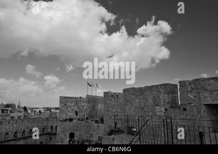 La Citadelle du roi David dans la vieille ville, Jérusalem, capitale d'Israël, Asie, Moyen Orient Banque D'Images