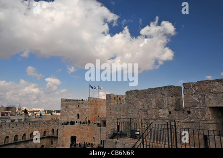 La Citadelle du roi David dans la vieille ville, Jérusalem, capitale d'Israël, Asie, Moyen Orient Banque D'Images