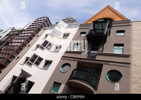 Maisons de ville moderne conçu sur Saalgaase - Francfort, Allemagne. Banque D'Images