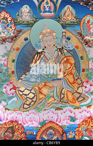 Padmasambhava thangka du Népal Banque D'Images