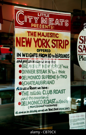 Les viandes de la ville de New York de boucher la Petite Italie San Francisco California United States of America USA Américain Town City Banque D'Images