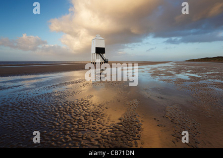 Phare en bois. Burnham-on-Sea. Le Somerset. L'Angleterre. UK. Banque D'Images