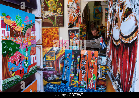 Art Shop, Jacinto Rodriguez Viamontes 'Plaza El Cristo' La Havane (La Habana, Cuba) Banque D'Images