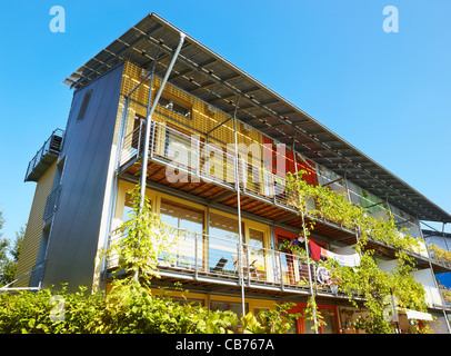 Maisons sur le district de Bauvan. Freiburg im Breisgau. Baden Württemberg. Allemagne Banque D'Images