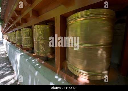Roues de prière à Alchi, (Ladakh) Jammu-et-Cachemire, l'Inde Banque D'Images