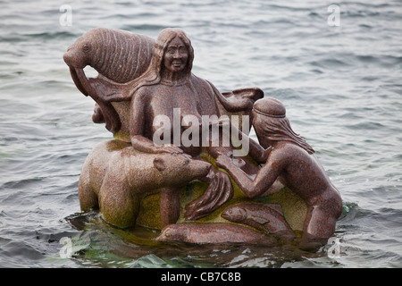 De la sculpture Inuit Sedna, déesse de la mer, Nuuk, Groenland Banque D'Images