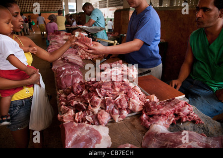 Marché de la viande à La Havane (La Habana, Cuba) Banque D'Images