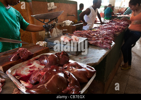 Marché de la viande à La Havane (La Habana, Cuba) Banque D'Images